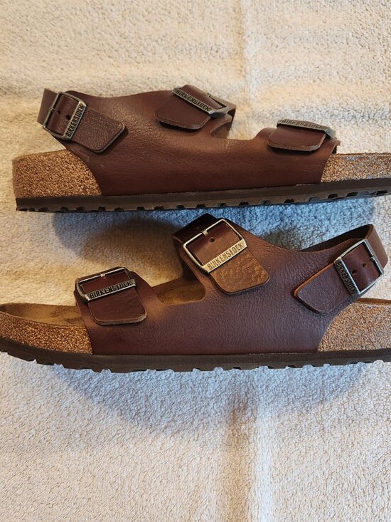 Birkenstock Leather Milano Grip Vintage Wood Roast Men\'s EU 45 Reg Width, NWOT main image 6